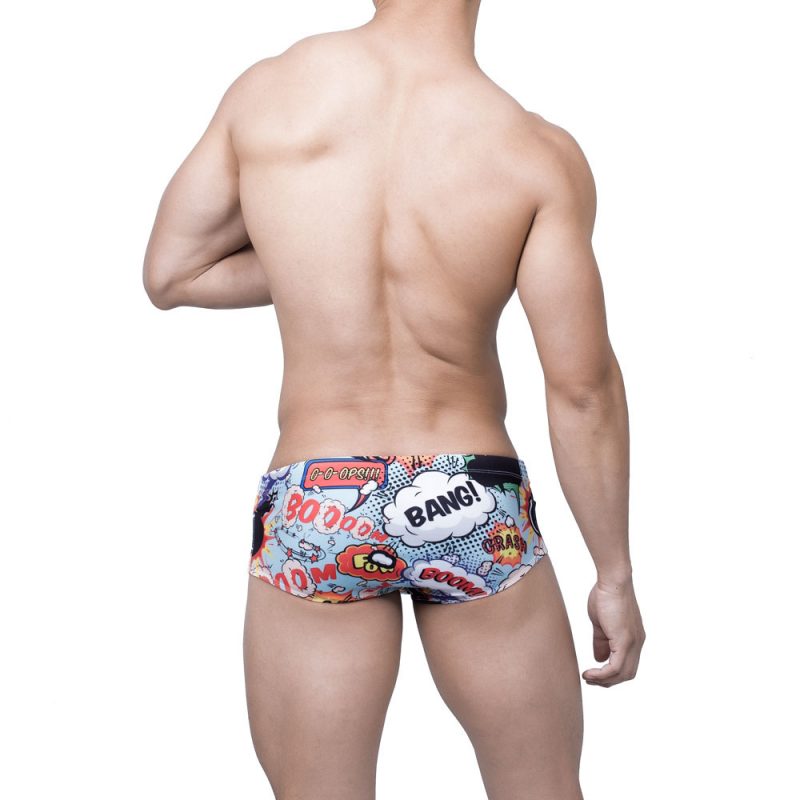 Men's Explosive Print Fashion Boxer Swim Shorts Explosive Version Of Sexy Small Boxer Beach Swim Shorts - Afbeelding 2