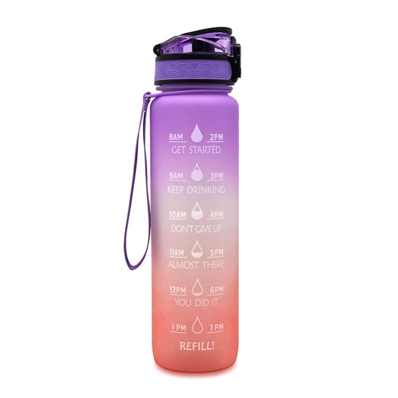 1L Tritan Water Bottle With Time Marker Bounce Cover Motivational Water Bottle Cycling Leakproof Cup For Sports Fitness Bottles - Afbeelding 9