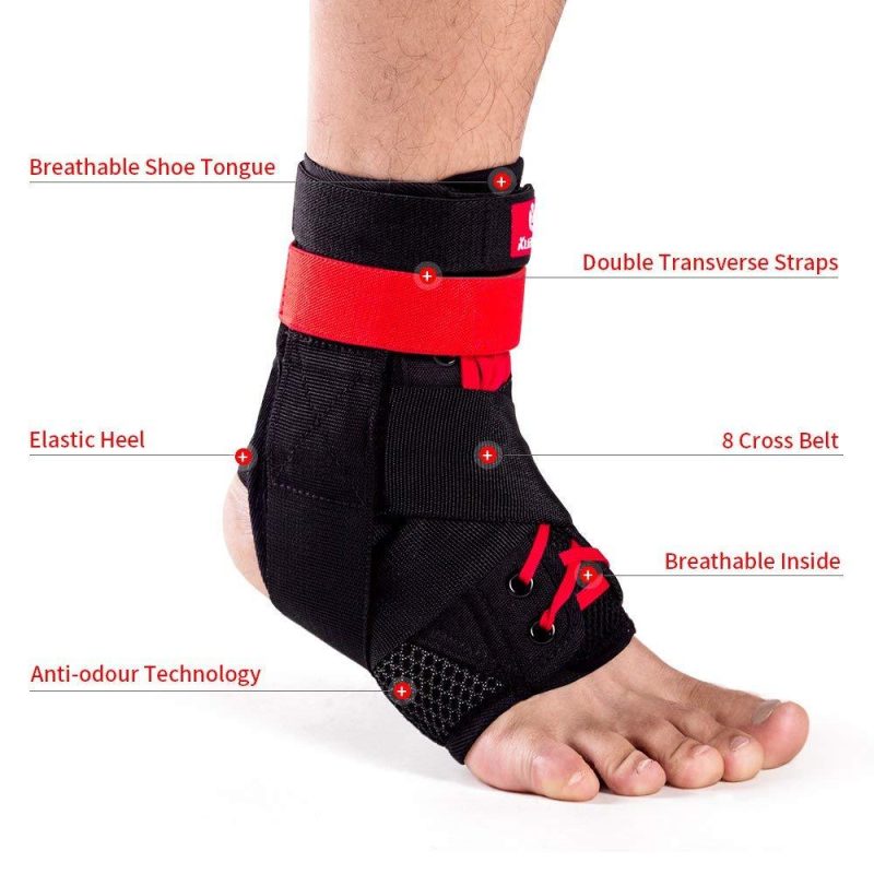 Kuangmi 1pc Bracket Ankle Brace Sport Foot Stabilizer Adjustable Ankle SockStraps Protector Football Guard Sprain Ankle Pads - Afbeelding 3