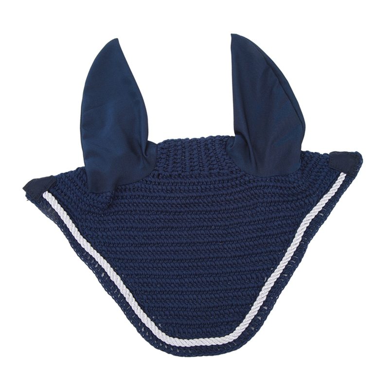 Horse Ear Bonnet Elastic Horse Ear Net Hand Crochet Horse Ear Muffs For Protect Ears Navy Blue - Afbeelding 3