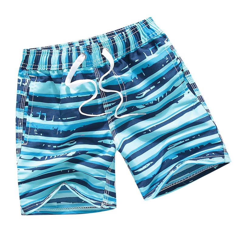 Kids Swim Short Pants Printed with 3 Pocket Drawstring Quick Dry Printed Elastic Beach Swim Shorts Sky Blue 5‑6 Years Old - Afbeelding 4