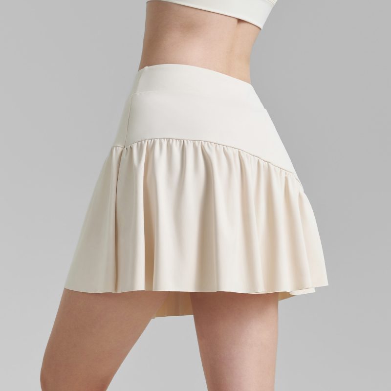 Nude Feel Fake Two Pieces Yoga Skirts Sports Tennis Skirt - Afbeelding 3