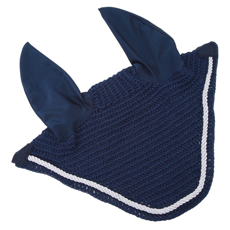 Horse Ear Bonnet Elastic Horse Ear Net Hand Crochet Horse Ear Muffs For Protect Ears Navy Blue - Afbeelding 9