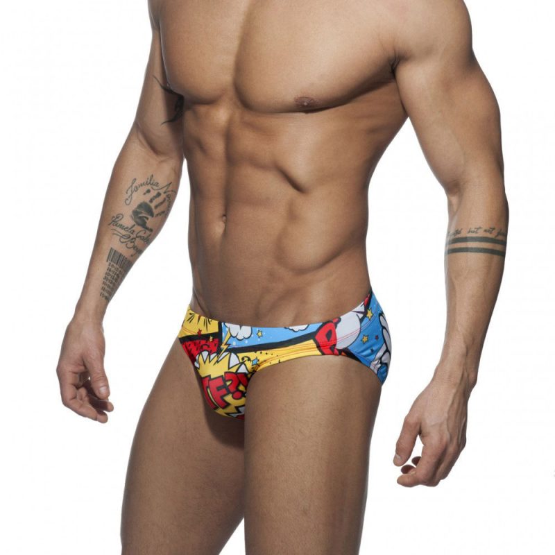 Men's Cartoon Printed English Swim Briefs Beach Swim Briefs - Afbeelding 4