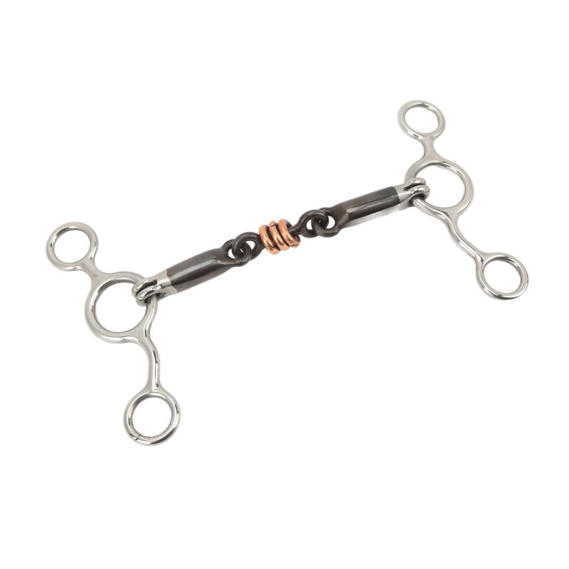 Horse Gag Ring Snaffle Stainless Steel Brass 145mm Mouthpiece Horse Training Equipment - Afbeelding 3