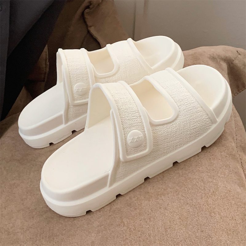 Casual Beach Slippers Comfortable Platform Double Strap Slippers