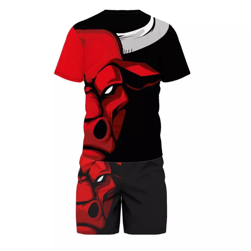 Street Style Short Sleeve Shorts Suit Men - Afbeelding 3