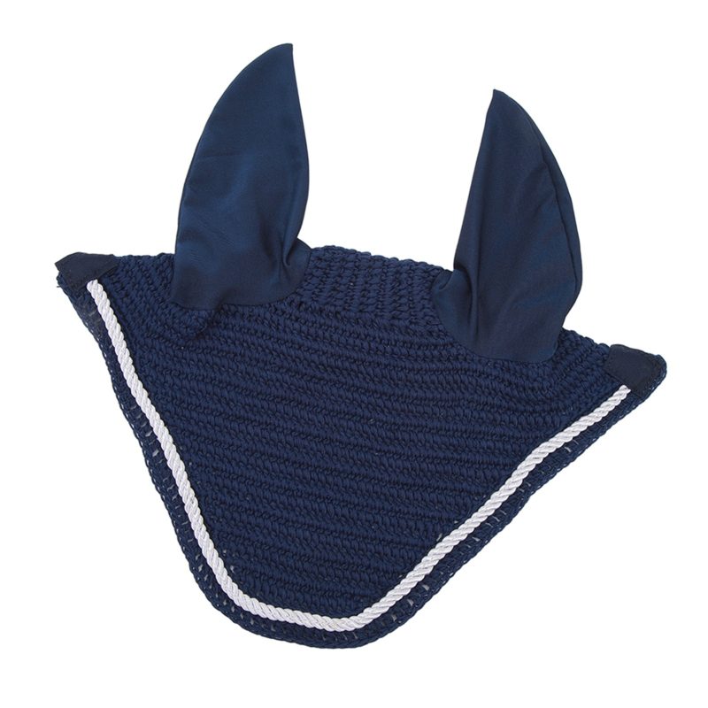 Horse Ear Bonnet Elastic Horse Ear Net Hand Crochet Horse Ear Muffs For Protect Ears Navy Blue - Afbeelding 4