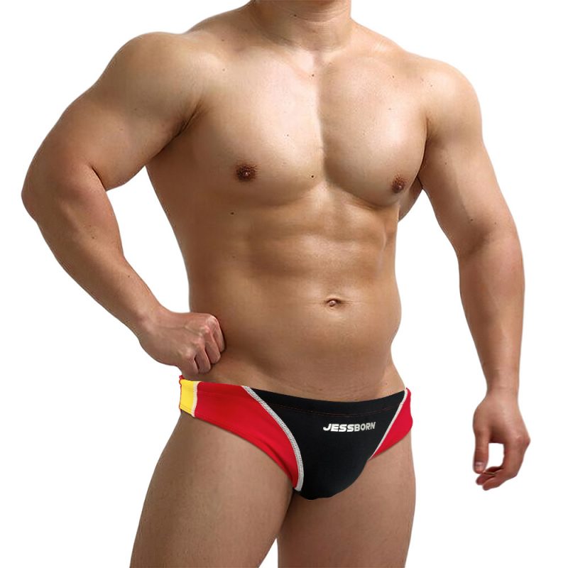 Men's Color Matching Swim Briefs Swimming Trunks - Afbeelding 3