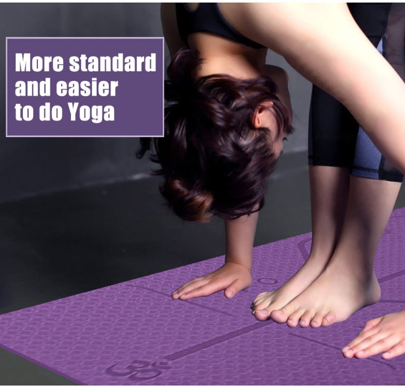 Non Slip TPE Yoga Mat Position Line Beginner - Afbeelding 4