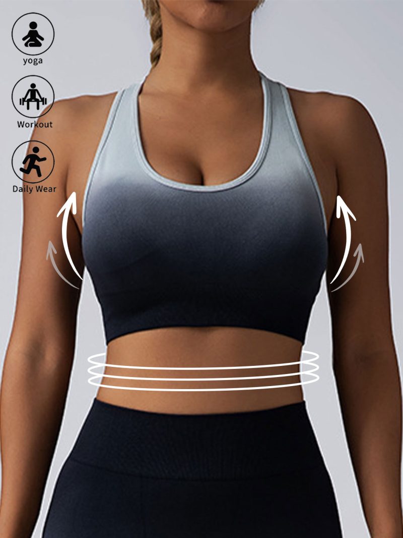 High Impact Sports Bras For Women,Racerback Running Bra Workout Crop Tank Tops Longline Sports Bra Push Up - Afbeelding 3