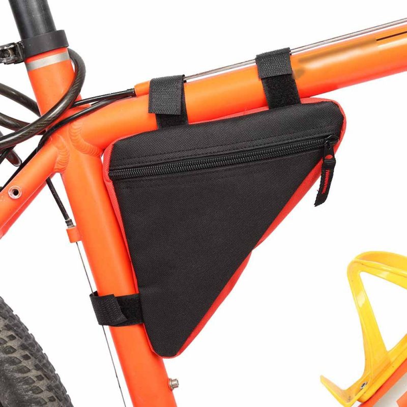 Quick Release Front Saddle Cycling Bike Accessories Top Tube Triangle Tool Bag (Black&Red) - Afbeelding 5