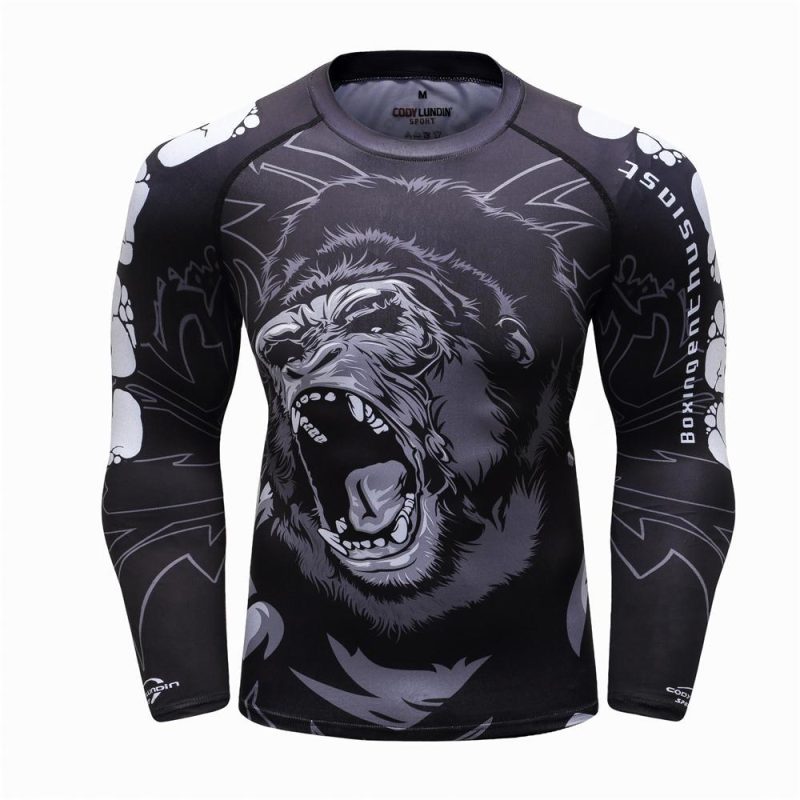 Long Sleeve Fitness Muay Thai Boxing Sport Sweater Mma Rashguard Boxing Jersey - Afbeelding 3