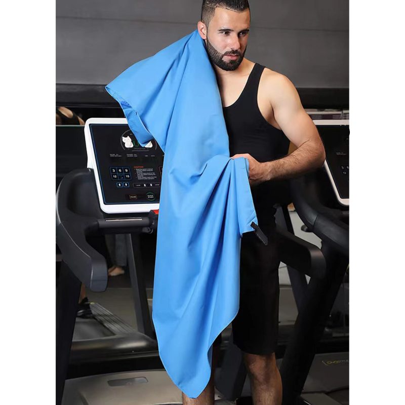 Microfiber Travel Towels Assorted Size Quick Dry Sweat Absorption Widely Used Bath Towel for Gym Sports Outdoor Sky Blue - Afbeelding 6