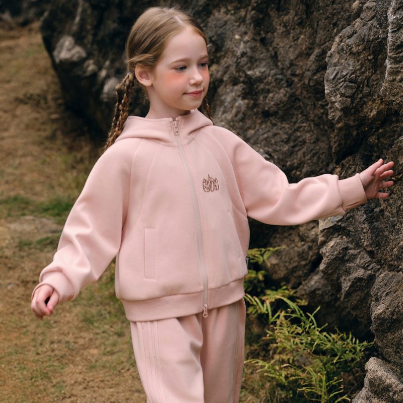 Children's Casual Simple Hooded Sport Pants Suit