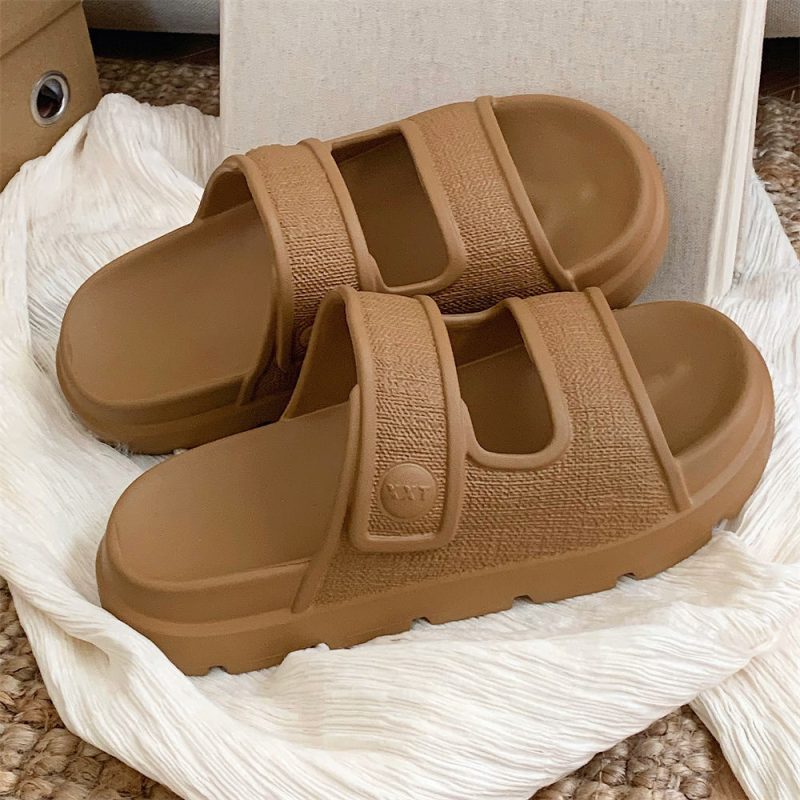 Casual Beach Slippers Comfortable Platform Double Strap Slippers - Afbeelding 7