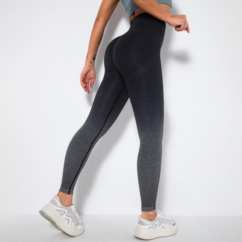 Seamless Gradient Smiley Yoga Pants Tight Hips Women - Afbeelding 4