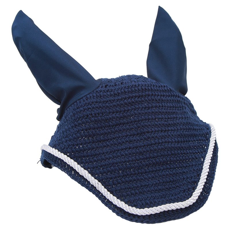 Horse Ear Bonnet Elastic Horse Ear Net Hand Crochet Horse Ear Muffs For Protect Ears Navy Blue - Afbeelding 6