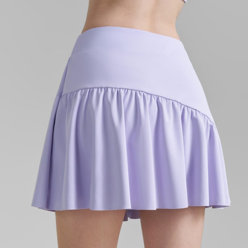 Nude Feel Fake Two Pieces Yoga Skirts Sports Tennis Skirt - Afbeelding 4