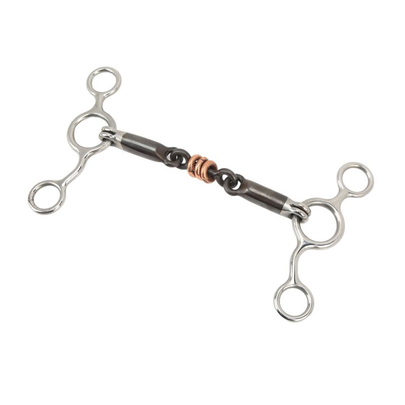 Horse Gag Ring Snaffle Stainless Steel Brass 145mm Mouthpiece Horse Training Equipment - Afbeelding 4