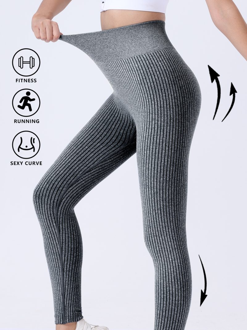 Leggings For Women Ribbed Seamless Leggings High Waisted Tummy Control Yoga Pants Women Workout Pants - Afbeelding 3