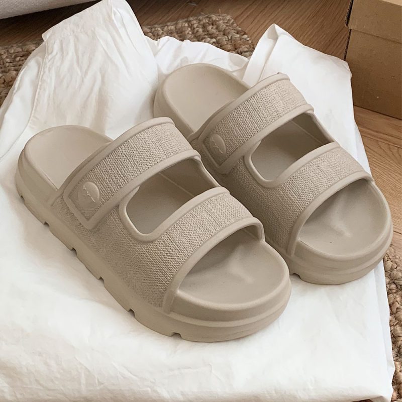 Casual Beach Slippers Comfortable Platform Double Strap Slippers - Afbeelding 10