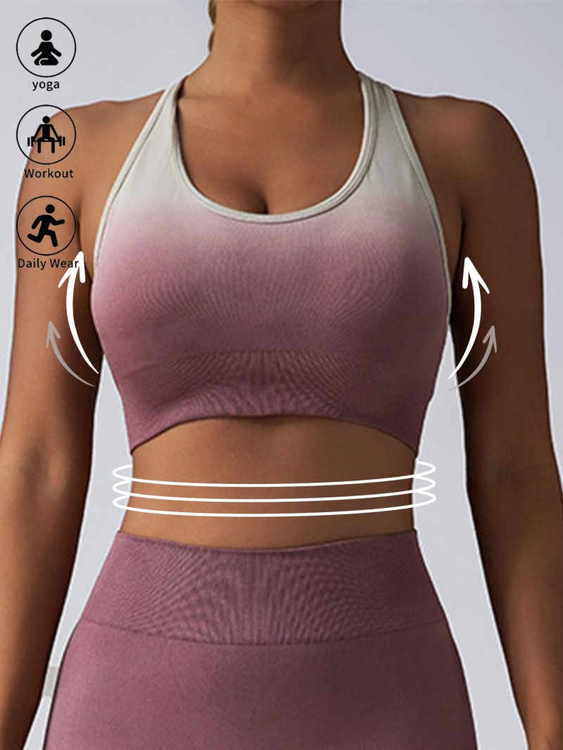 High Impact Sports Bras For Women,Racerback Running Bra Workout Crop Tank Tops Longline Sports Bra Push Up - Afbeelding 4