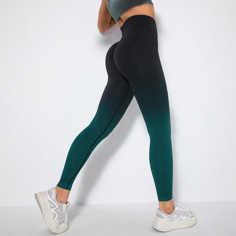 Seamless Gradient Smiley Yoga Pants Tight Hips Women