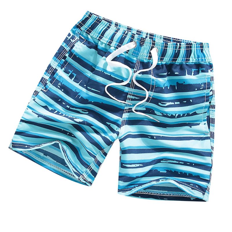 Kids Swim Short Pants Printed with 3 Pocket Drawstring Quick Dry Printed Elastic Beach Swim Shorts Sky Blue 5‑6 Years Old - Afbeelding 5