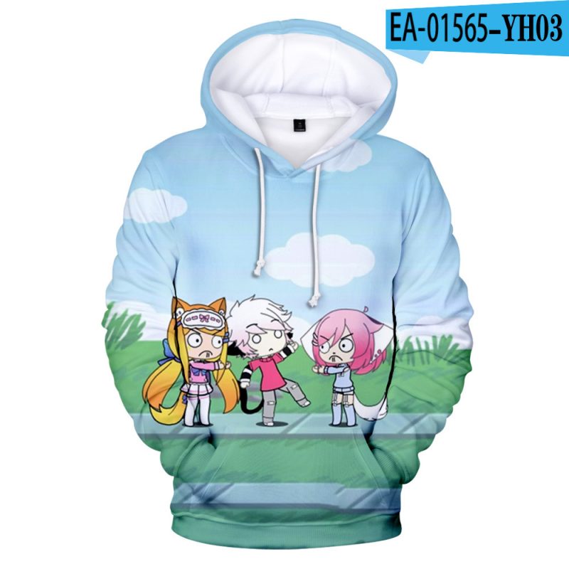 Adult kids 3D color printing hooded sweater