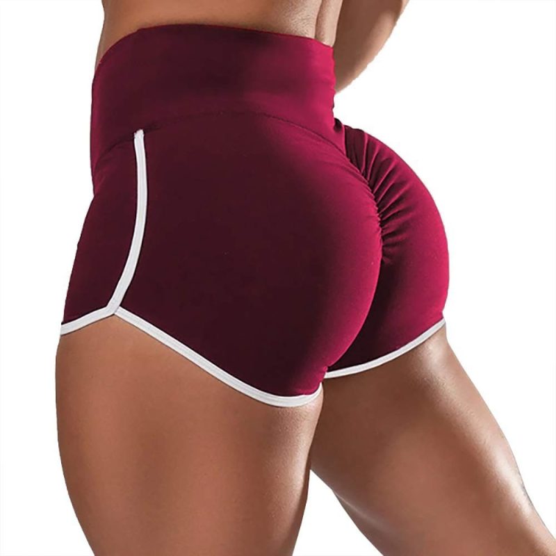 Sexy Solid Color High Waist Sports Running Tight Hip Shorts - Afbeelding 4