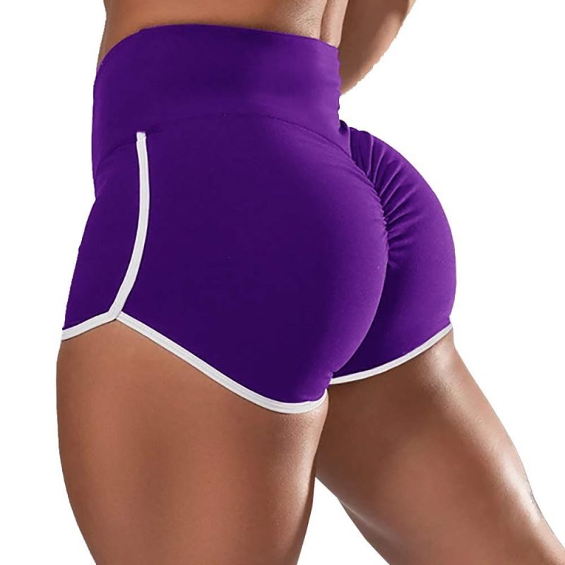 Sexy Solid Color High Waist Sports Running Tight Hip Shorts - Afbeelding 2