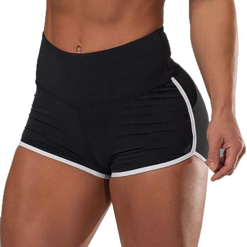 Sexy Solid Color High Waist Sports Running Tight Hip Shorts - Afbeelding 5