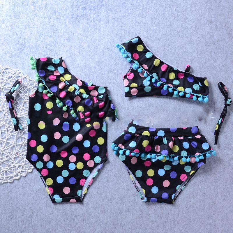 Pudcoco Girl Swimsuit Cute Kids Baby Girls Polka Dot Swimsuit Swimwear Bathing Suit Tankini Bikini Set - Afbeelding 5