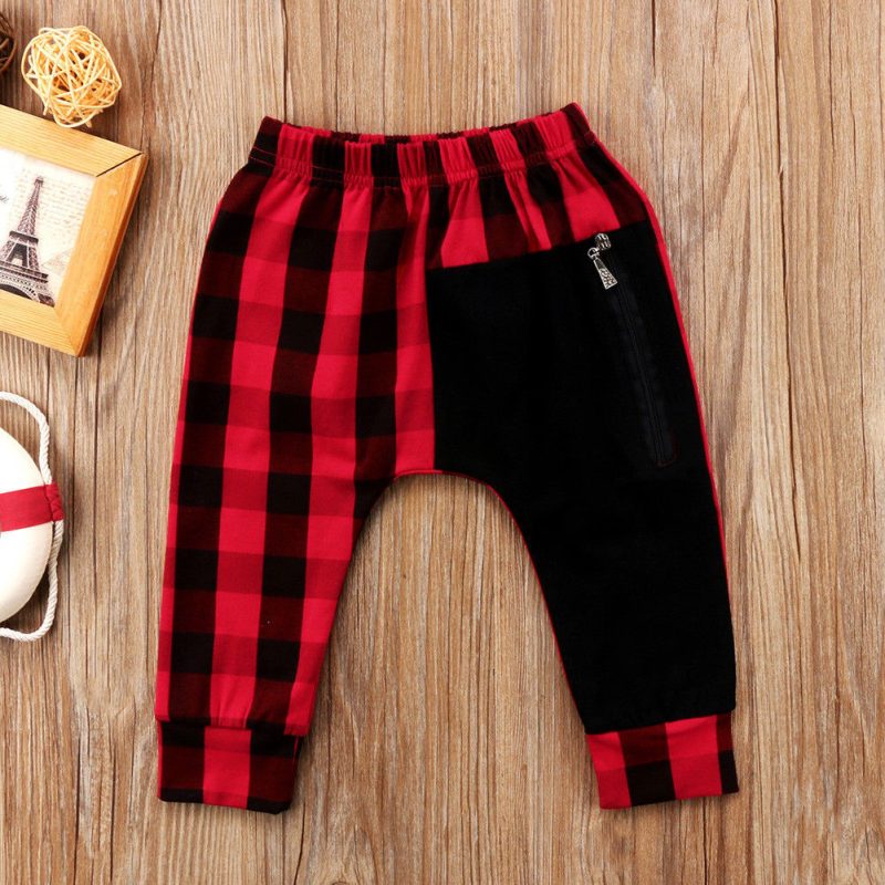 Pudcoco Boy Pants 1Y-6Y Fashion Toddler Kids Boys Plaid Bottom Pants Panty Harem Pants Trousers Casual - Afbeelding 5