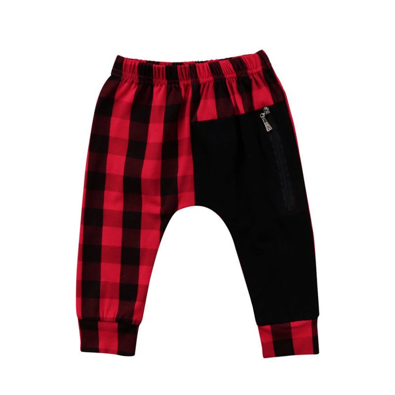 Pudcoco Boy Pants 1Y-6Y Fashion Toddler Kids Boys Plaid Bottom Pants Panty Harem Pants Trousers Casual - Afbeelding 2