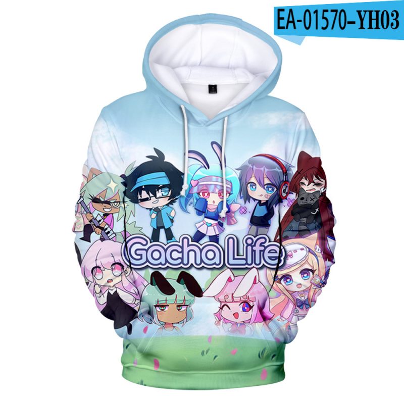 Adult kids 3D color printing hooded sweater - Afbeelding 3