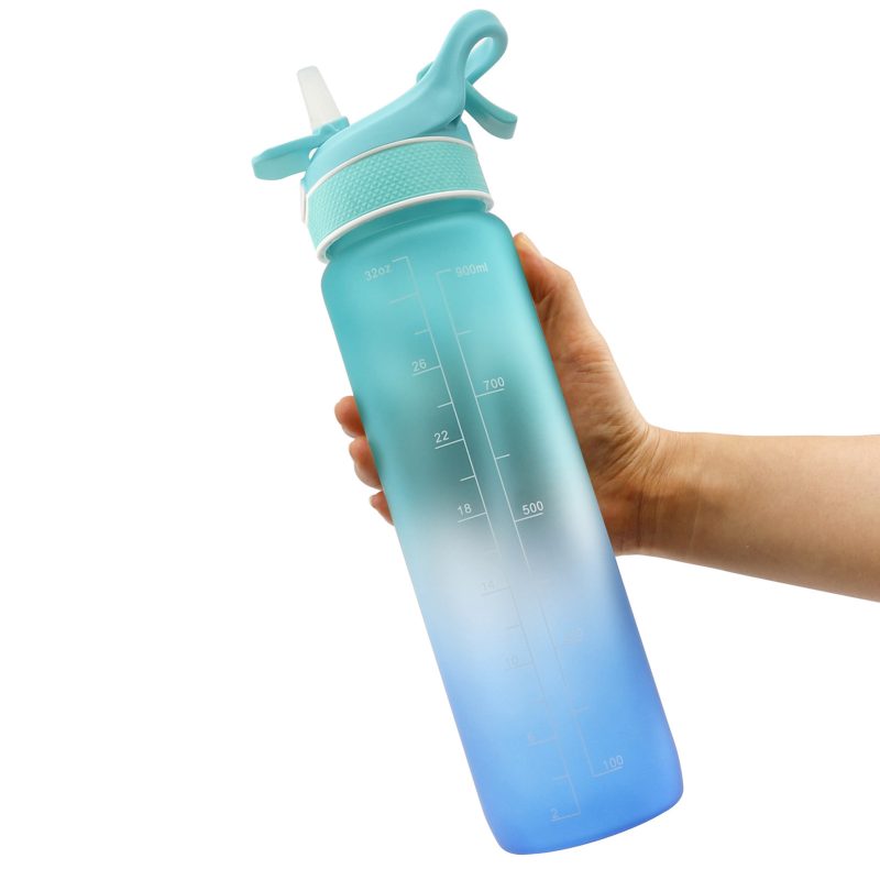 Water Bottle Scrub Bounce Cover Straw Space Cup Sports Water Bottle - Afbeelding 6