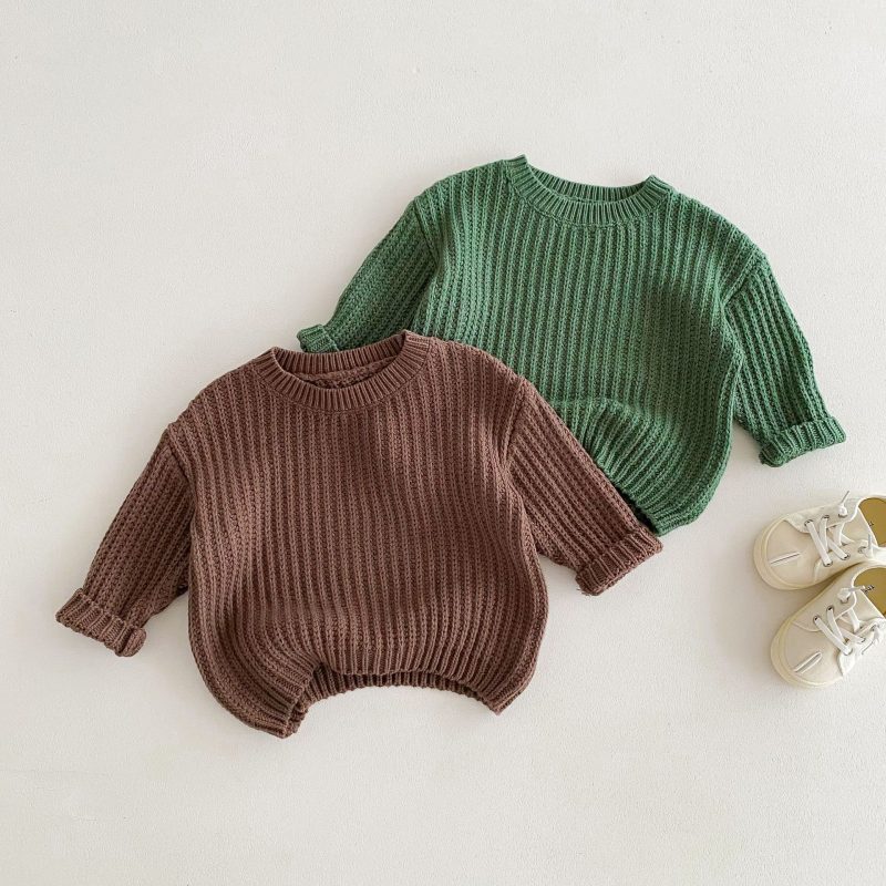 Handmade Thick Needle Kids' Sweater Pullover Sweater - Afbeelding 3