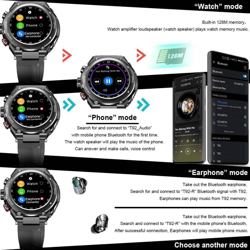 Smart Watch Bluetooth Headset Smart Sport Bracelet - Afbeelding 7