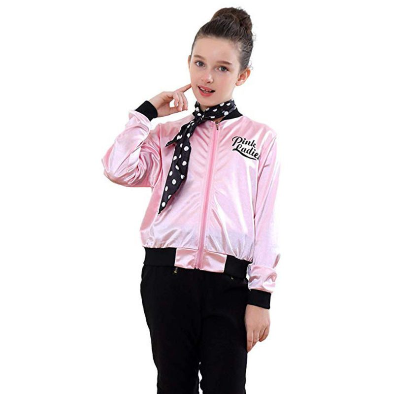 Kids   Ladies Grease Jacket Costume - Afbeelding 3