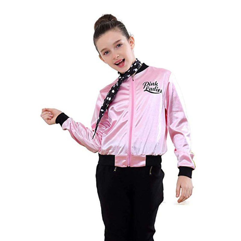 Kids   Ladies Grease Jacket Costume - Afbeelding 4