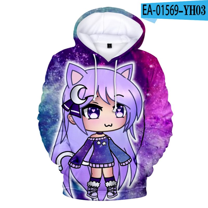 Adult kids 3D color printing hooded sweater - Afbeelding 2