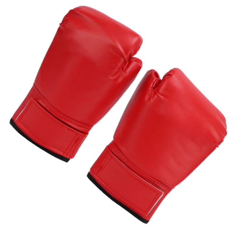 1Pair Adult Unisex Training Boxing Gloves Free Fight Sanda Muay Thai Boxing Gloves 10ozRed - Afbeelding 3