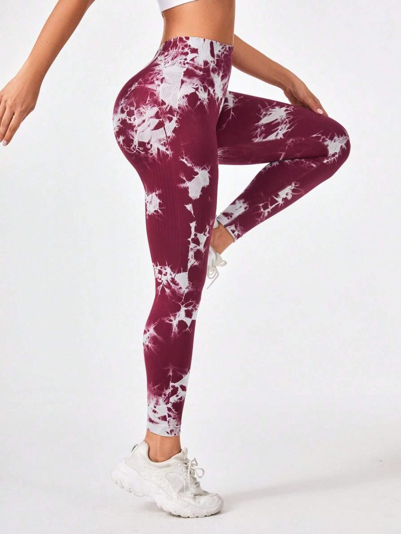 Tie Dye Workout Seamless Leggings For Women High Waist Gym Leggings Yoga Pants, Seamless Leggings For Women High Waist Yoga Pants, Scrunch Butt Lifting Elastic Tights - Afbeelding 6